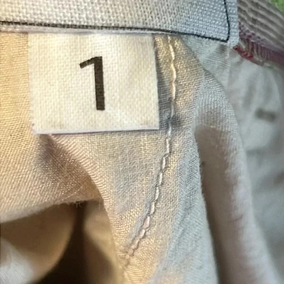 Women's made in Japan cotton and linen Y2K Streetwear unique Green white pants - Picture 10 of 10